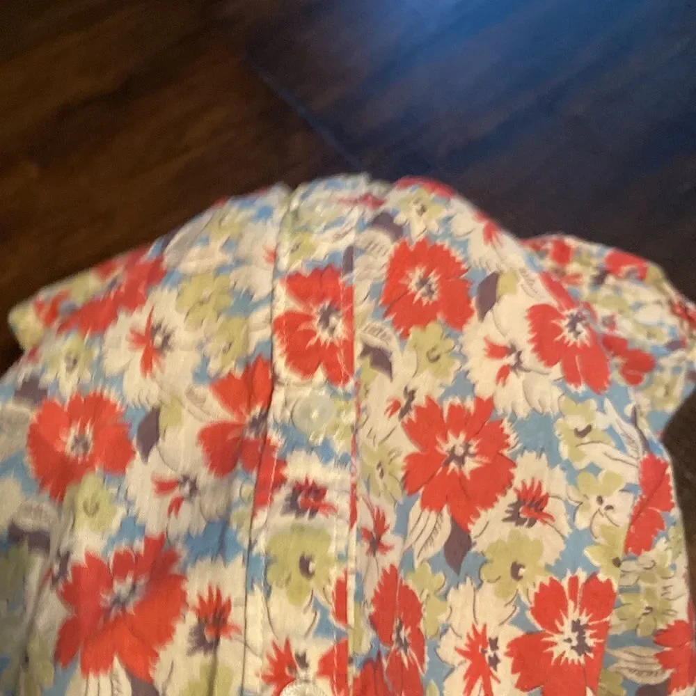 Ralph Lauren Floral Smocked Button Down Shirt Baby Girl 9-Month